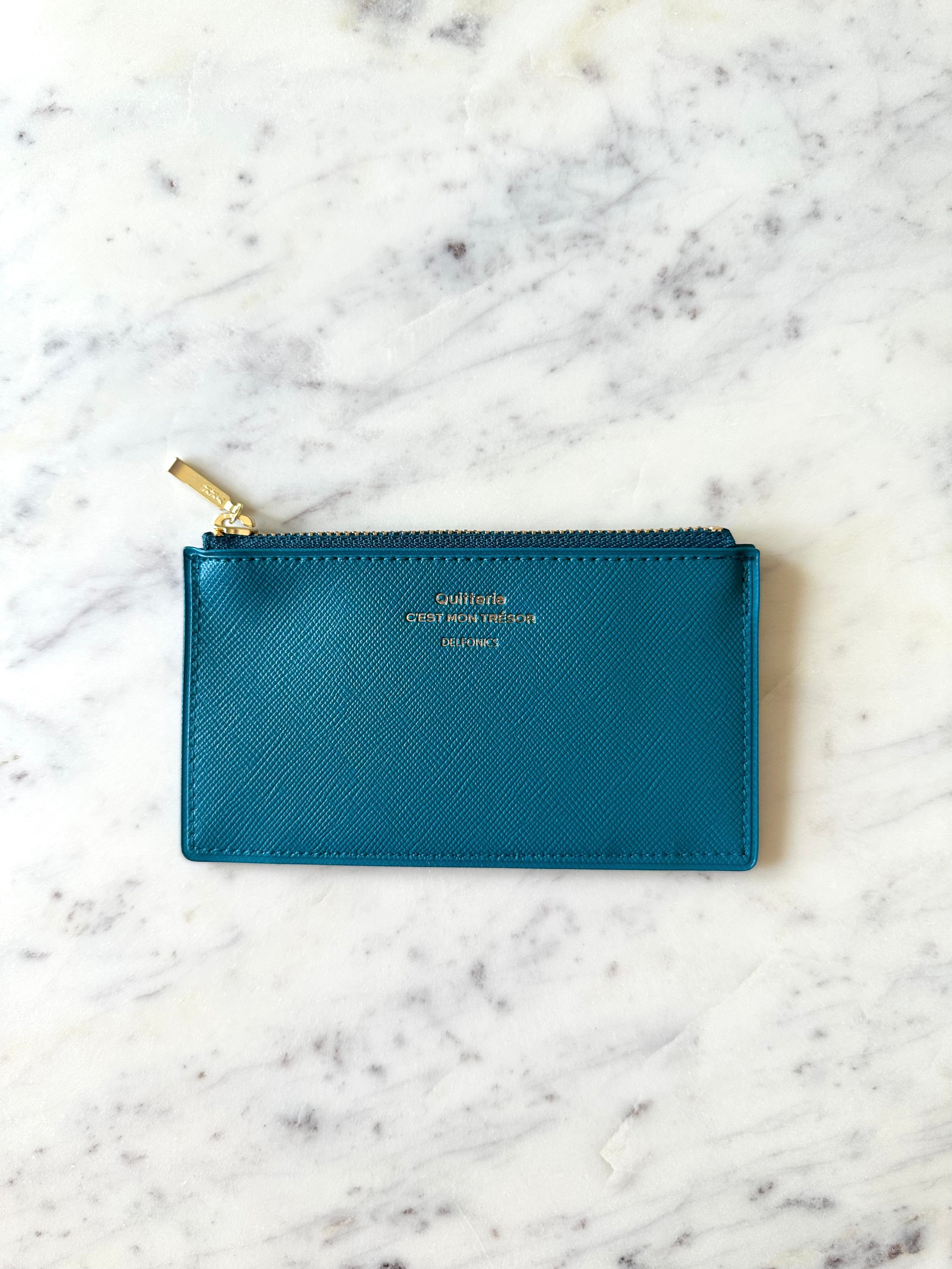 Delfonics Quitterie PVC Japanese Zip Card Case – Turquoise