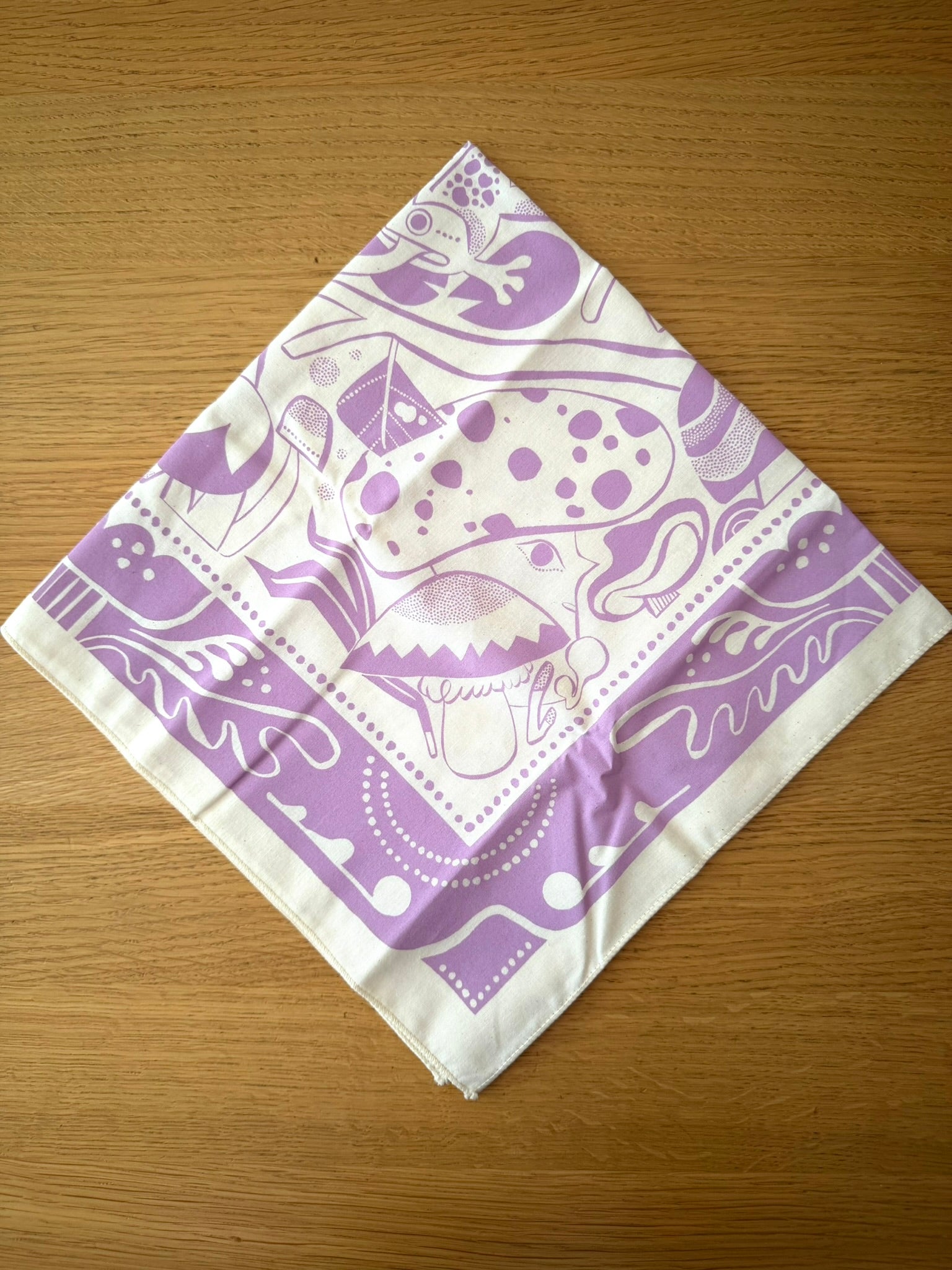 Lavender Forest Floor Bandana by Illustrator Meg Hunt