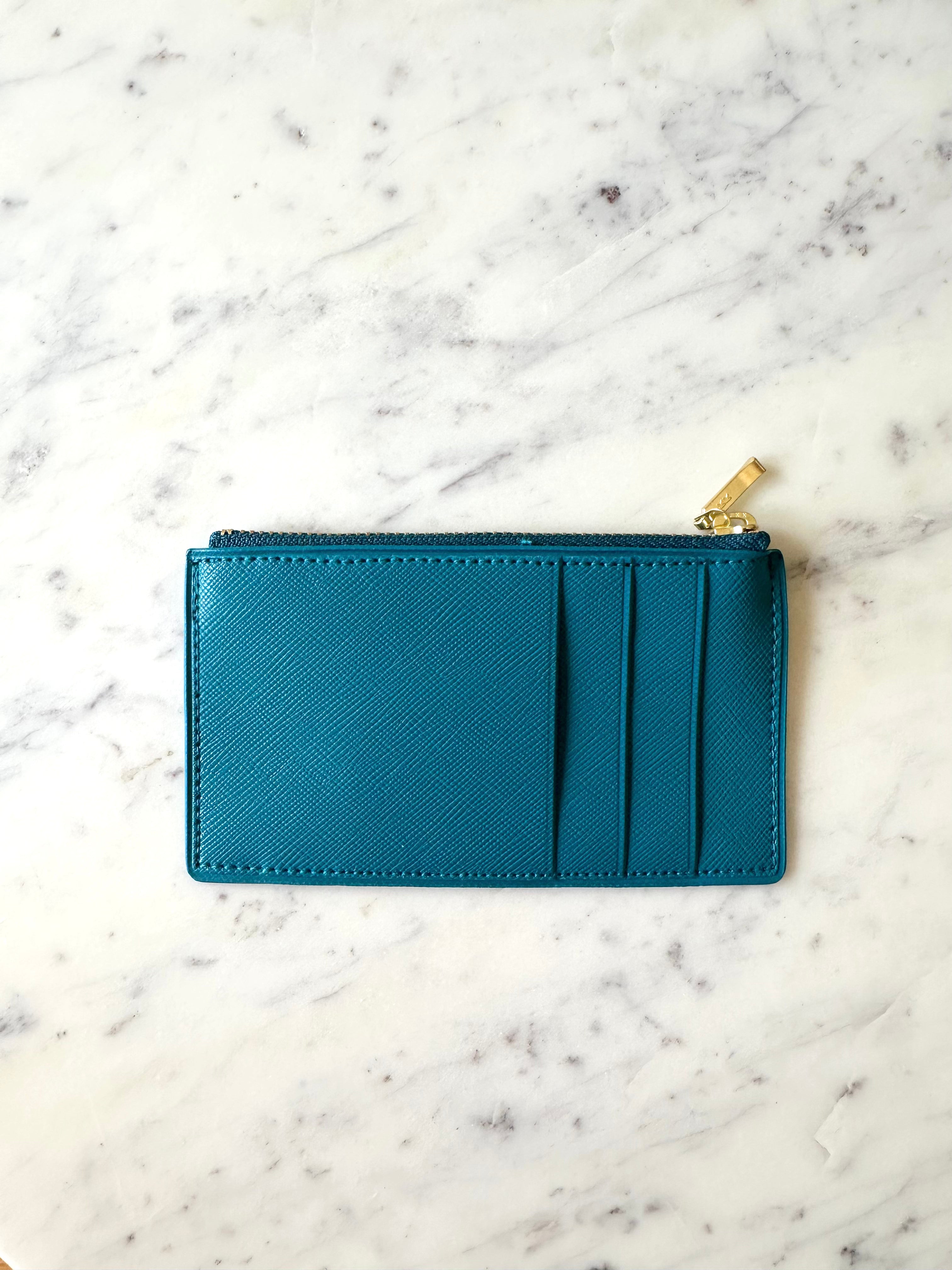 Delfonics Quitterie PVC Japanese Zip Card Case – Turquoise