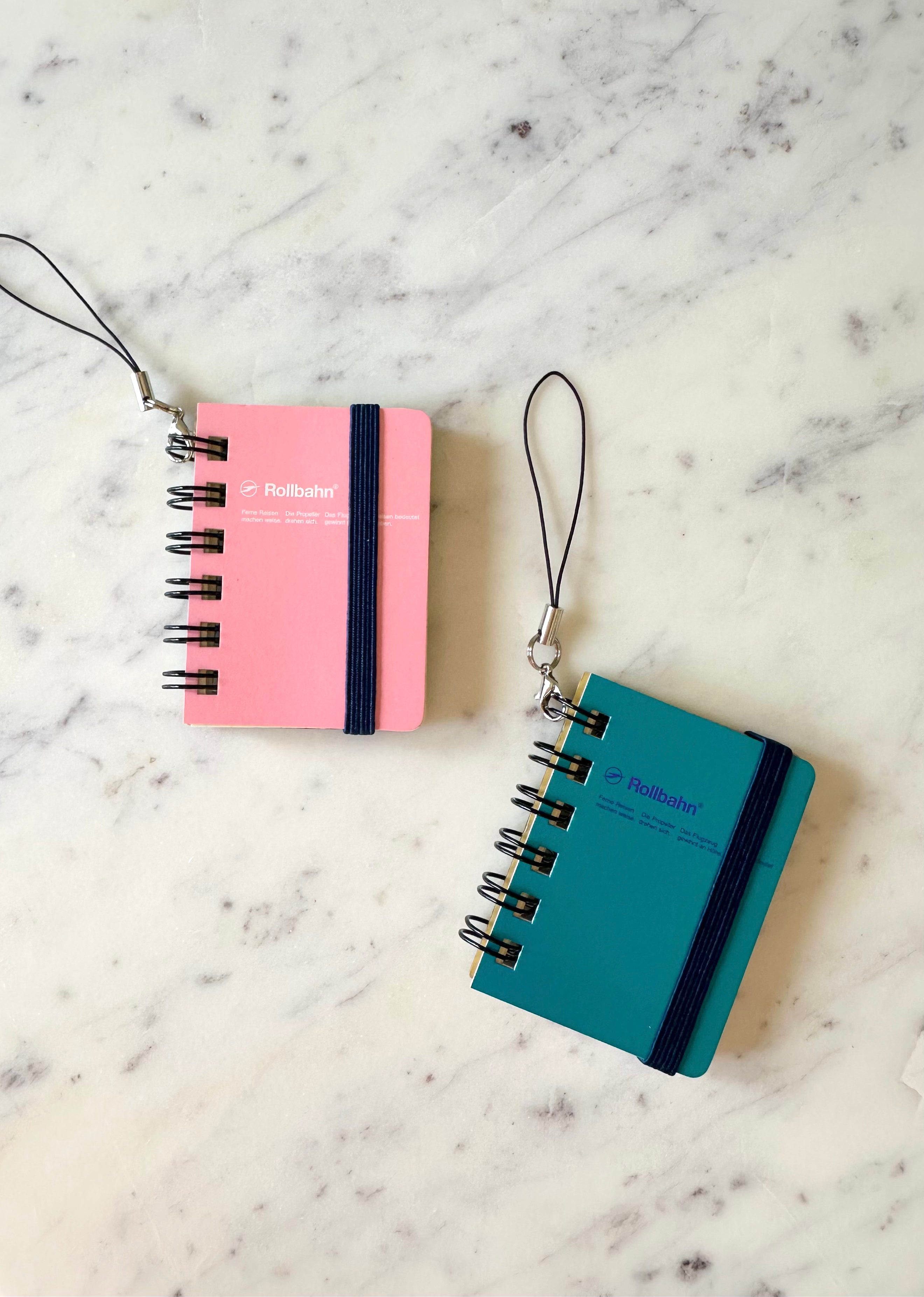 Rollbahn Spiral Notebook – 'Micro' Light Pink Charm Keychain