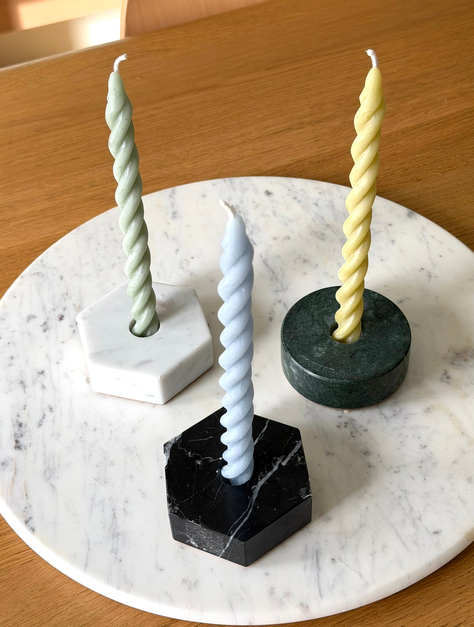 Cave Glow Hydrangea Spiral Beeswax Candles - Set of 3