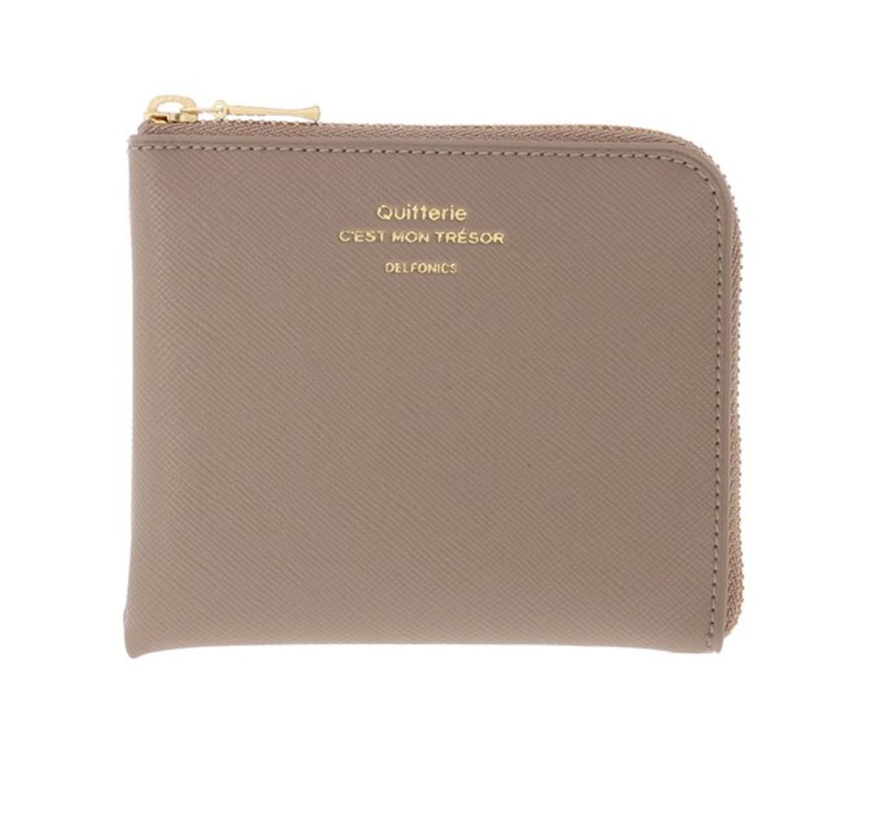 Quitterie Half Zip Wallet – Greige