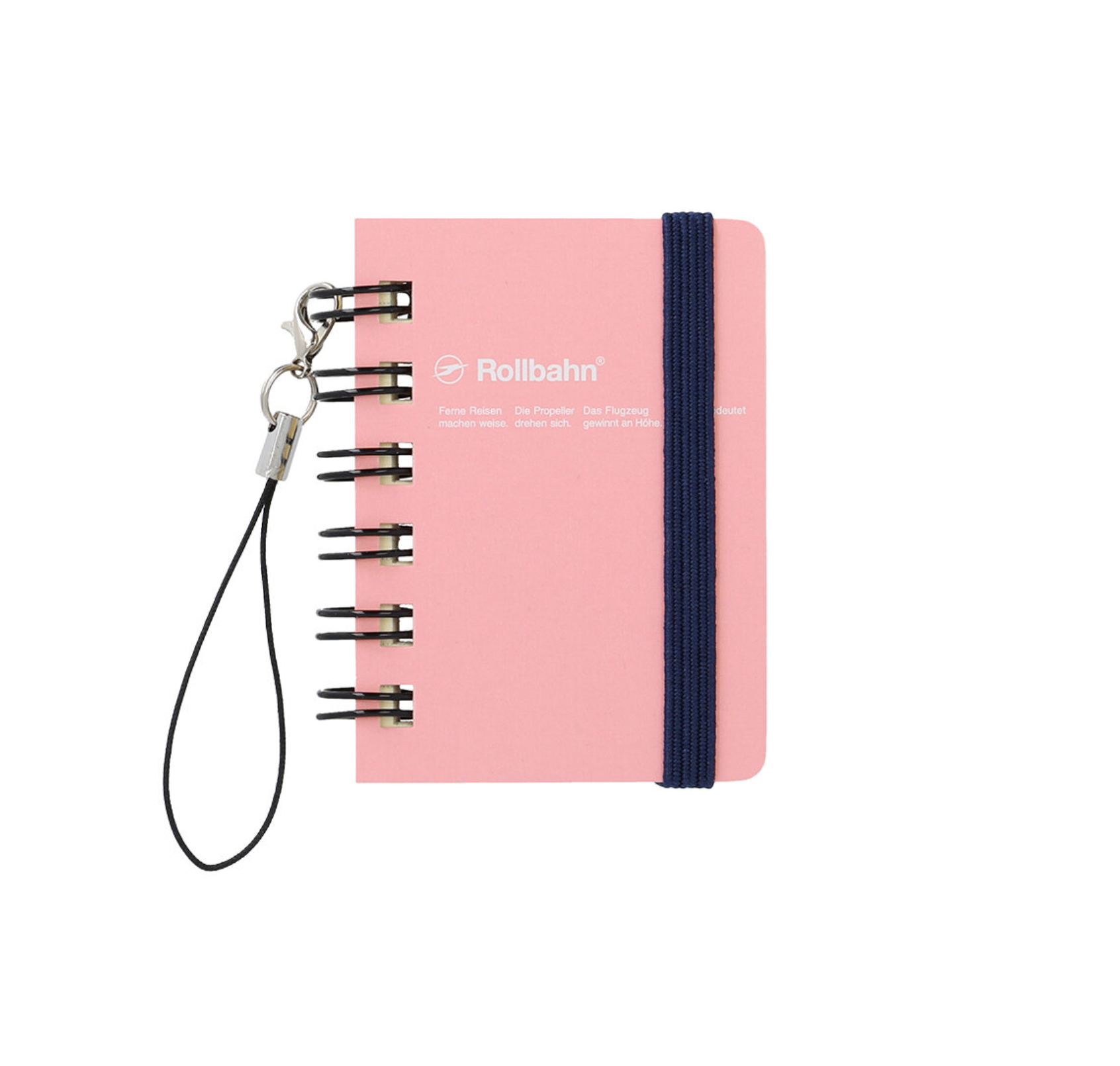 Rollbahn Spiral Notebook – 'Micro' Light Pink Charm Keychain