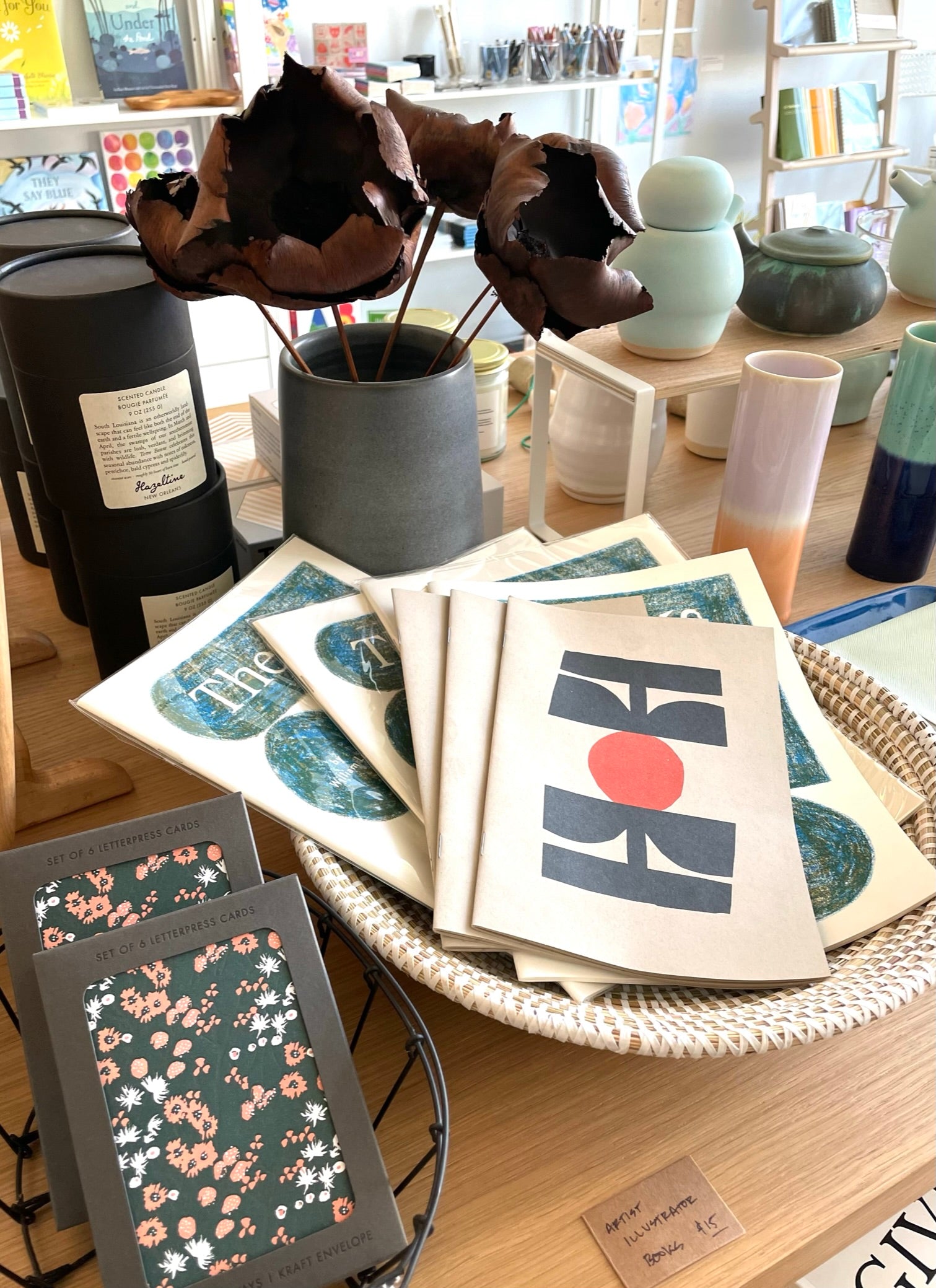 Senegal Cattail Tabletop Basket