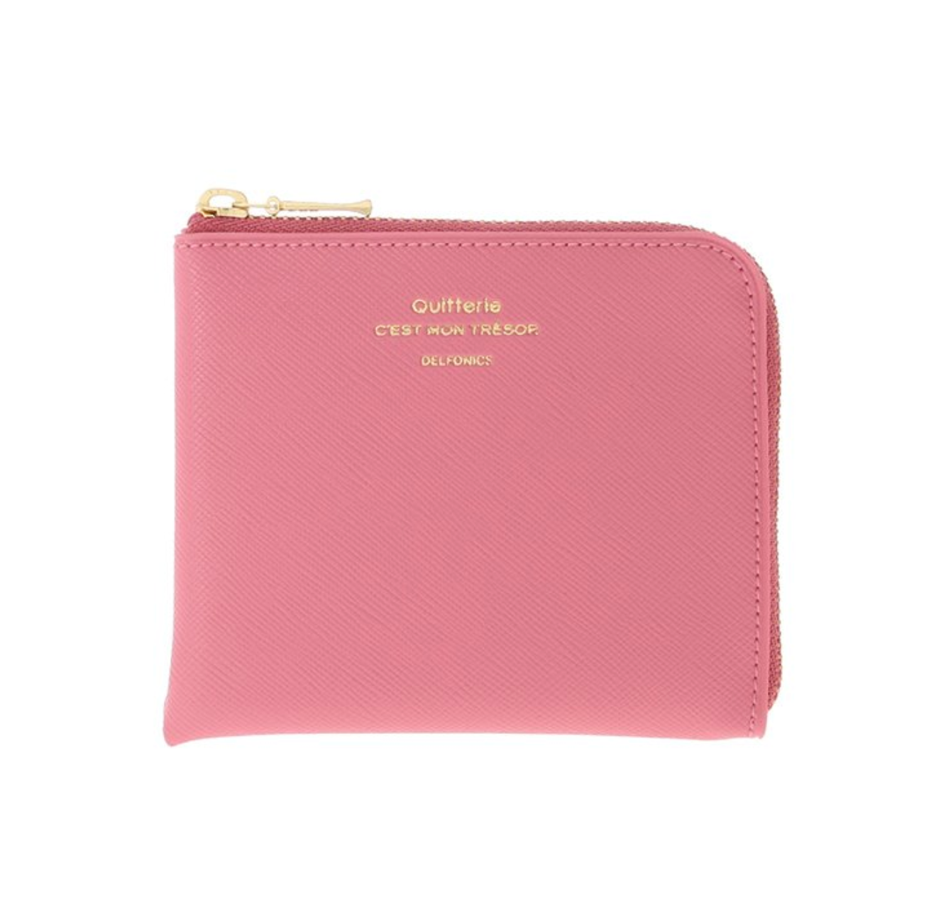 Delfonics Quitterie PVC Japanese Half Zip Wallet – Pink