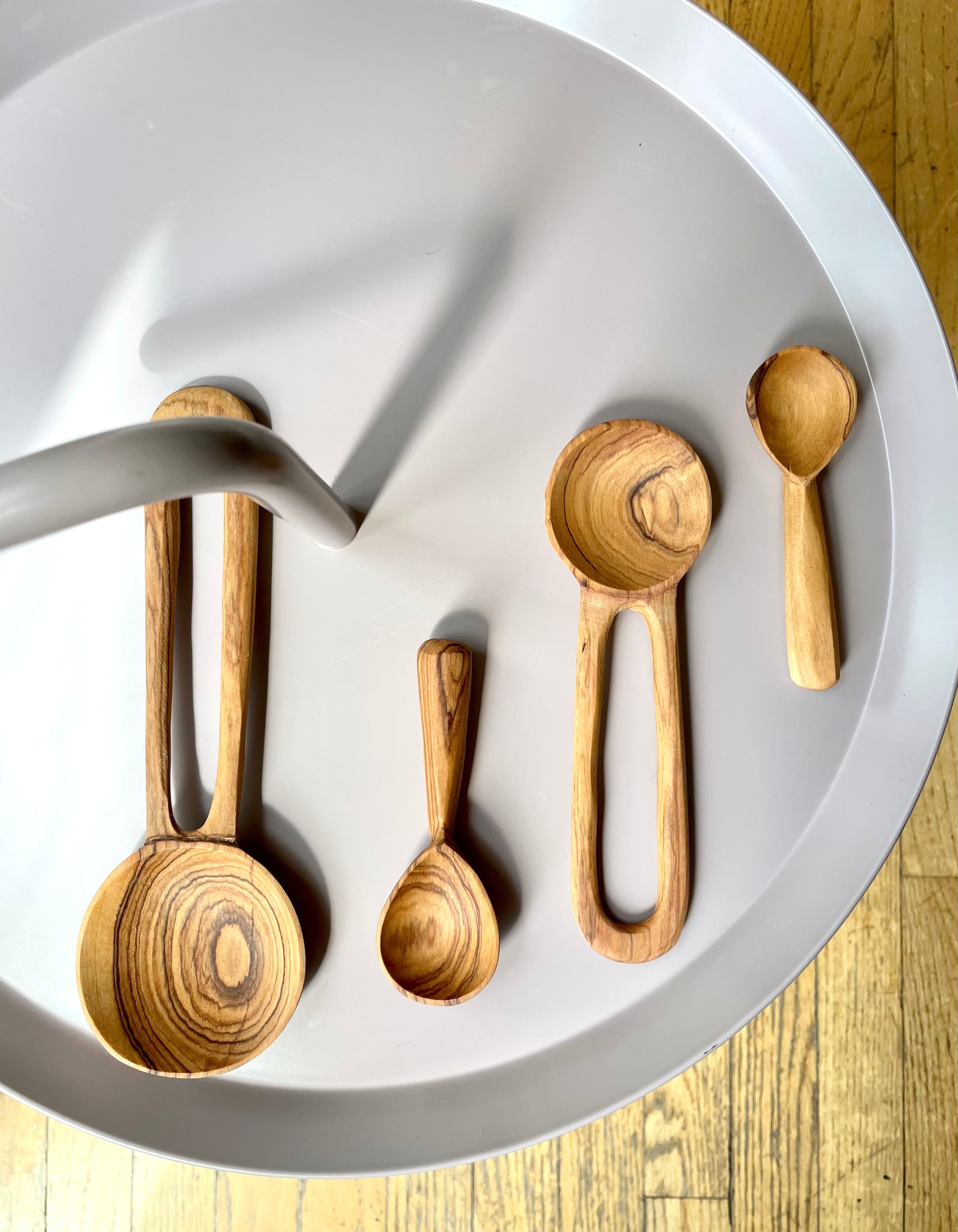 Kenyan Wild Olive Wood Loop Handle Spoons