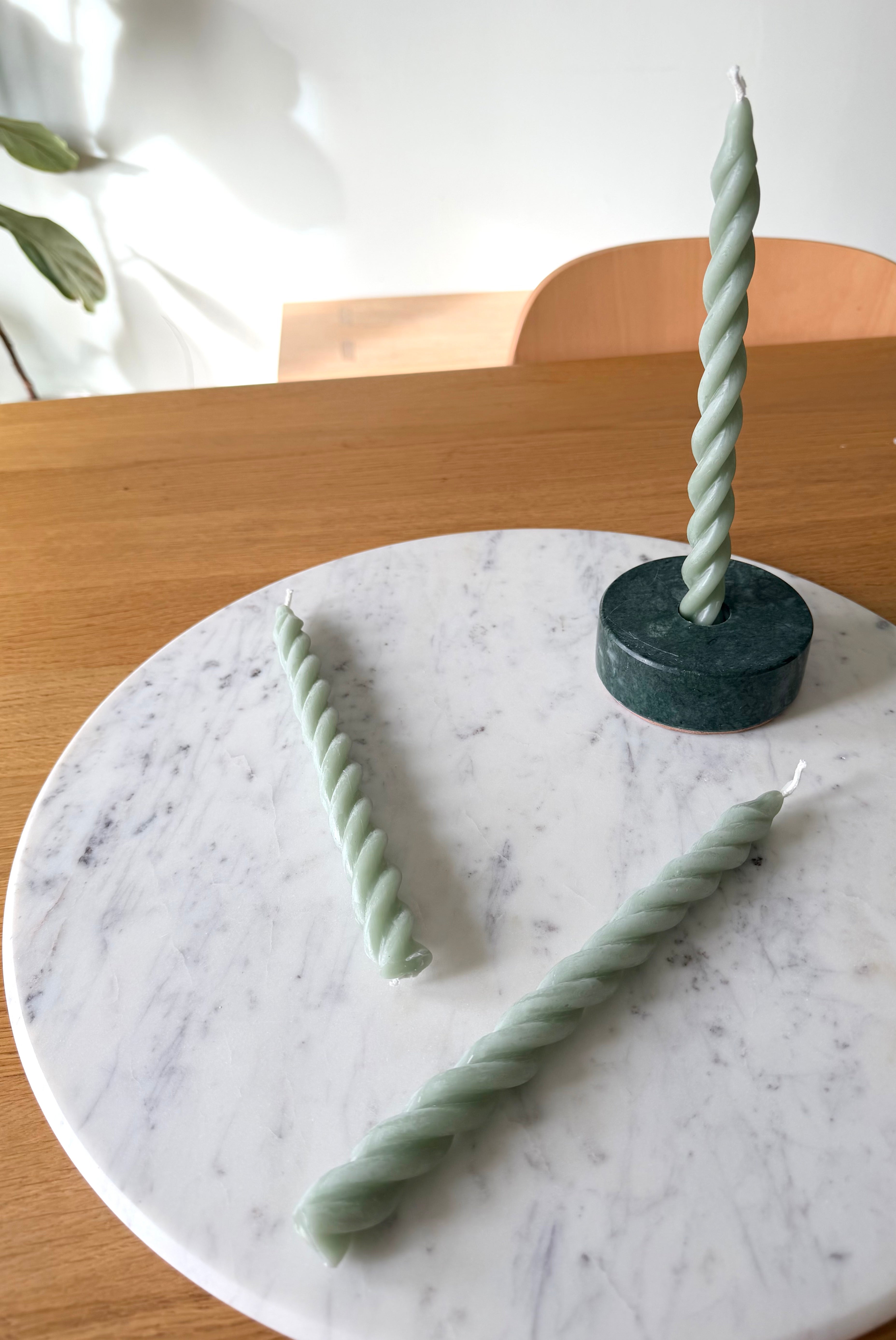 Cave Glow Sage Spiral Beeswax Candles - Set of 3