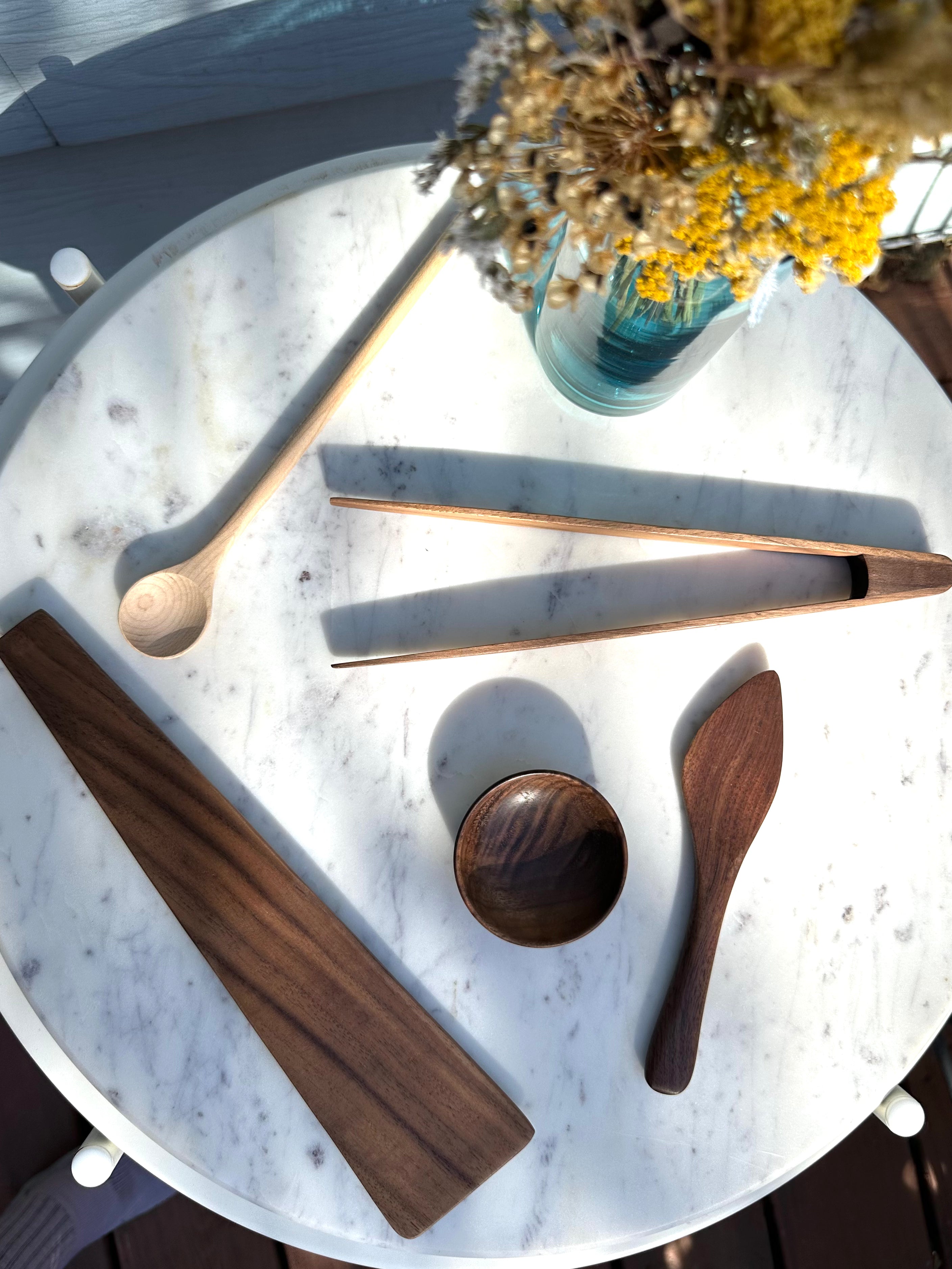 JBrody 9” Walnut Wood Serving Tongs