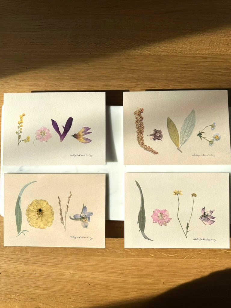 Love Pressed Floral Printed Cards by District 2 Floral