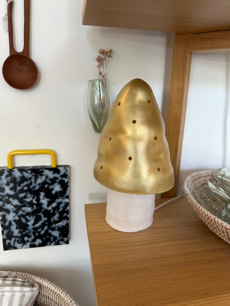 egmont Mushroom Lamp – Gold Small, Handpainted