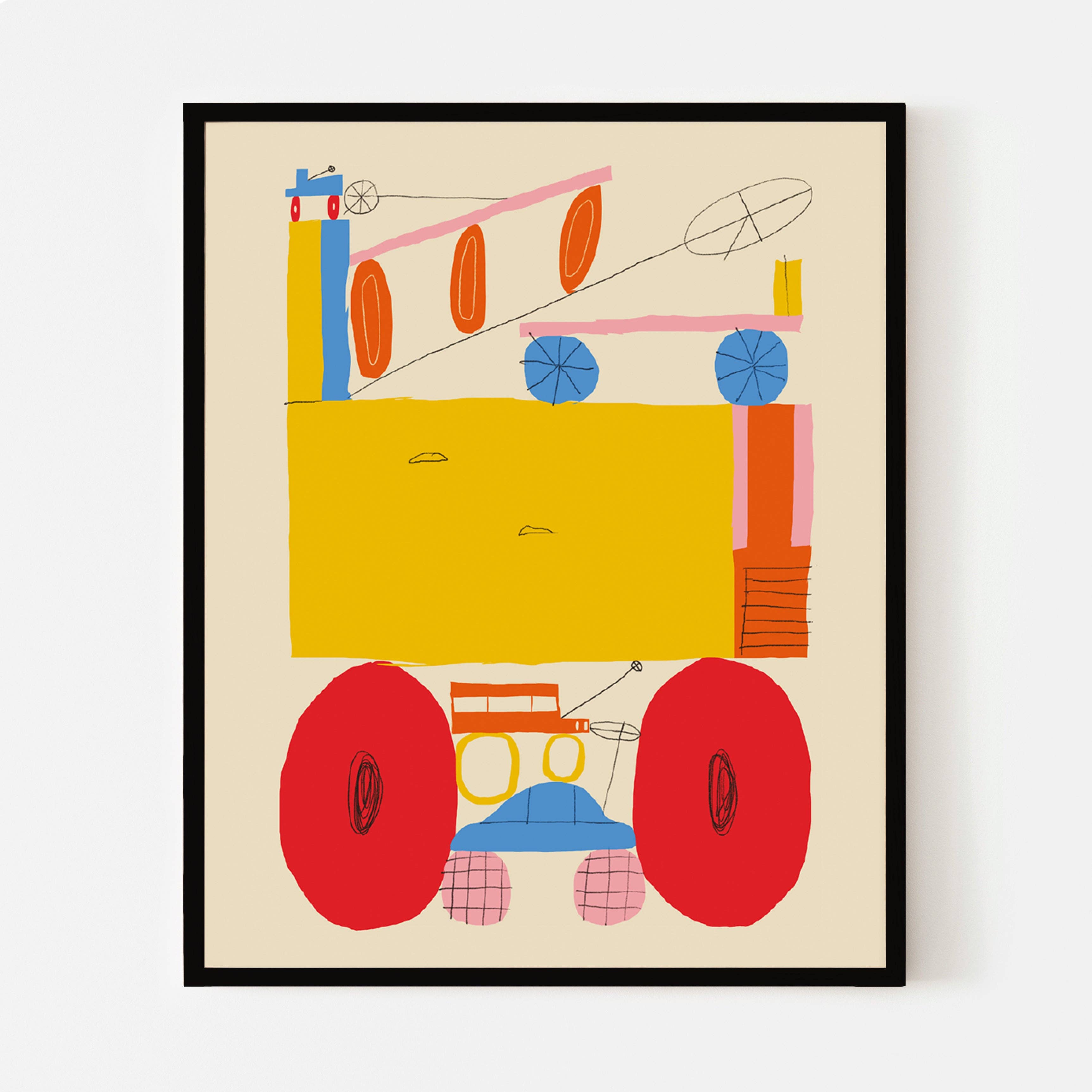 Primary Colors Cars Print, 8 x 10 by Anastacia Sholik