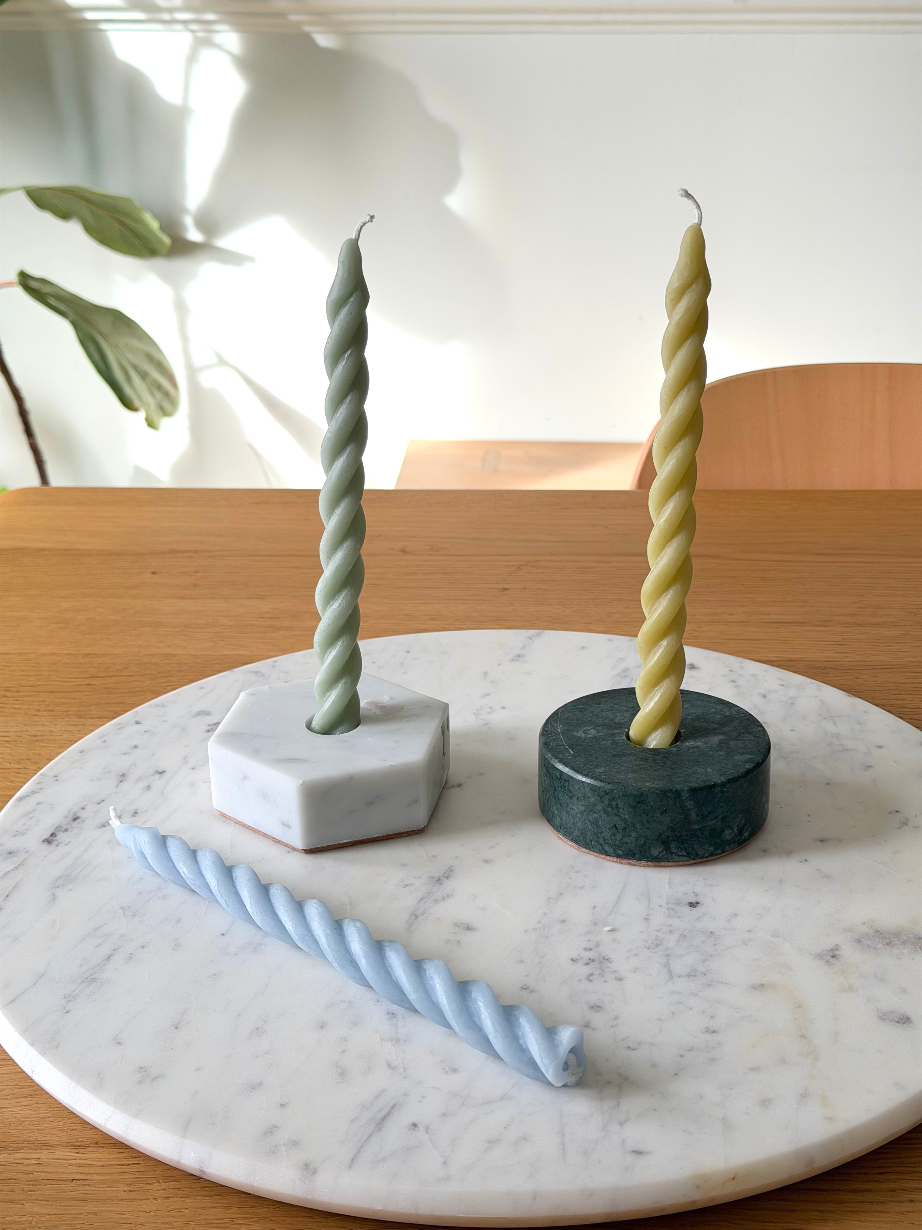 Cave Glow Sage Spiral Beeswax Candles - Set of 3