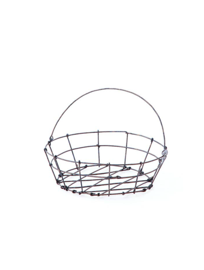 Round Black Metal Wire Basket