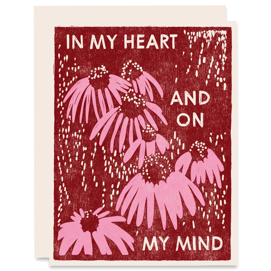 In My Heart Coneflowers Red Friendship Card