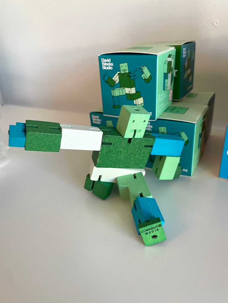 areaware Cubebot Capsule Collection Micro - Green Multi