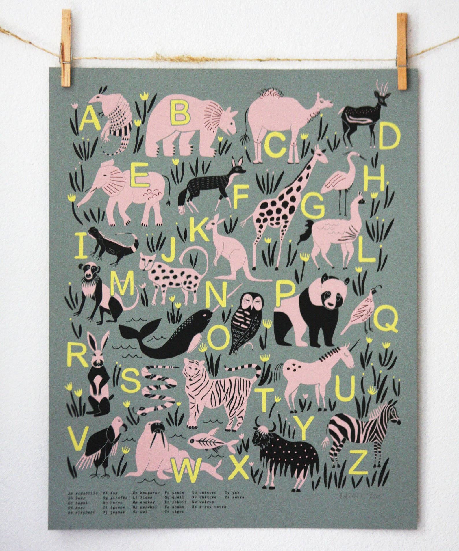 ABC Animal Poster by Leah Duncan